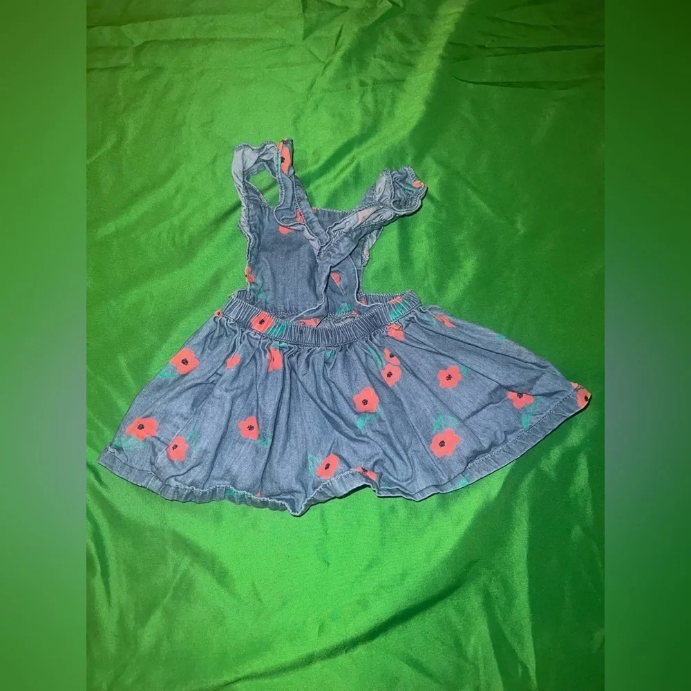 Carter's Denim Dress with Pink Floral Accents Newborn